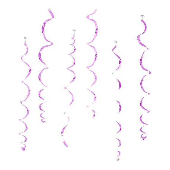 Selrti 6 Pcs Colorful Ceiling Swirl Foil Decorations Plastic Hanging Spiral Streamers for Wedding Birthday Graduation New Year Party Decoration