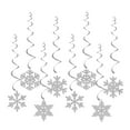 thumbnail image 1 of Selrti 8 Pcs Christmas Snowflake Hanging Swirl Decorations Winter Party Glitter Snowflake Ceiling Streamers for Christmas Birthday Baby Shower New Year Wedding Decor, 1 of 8
