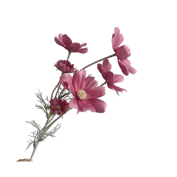 Selrti Artificial Cosmos Flowers, 6 Heads Faux Silk Cosmos with Stem, Fake Wildflower Bouquet for Vase, Wedding, Party, Spring