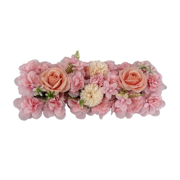 Selrti Artificial Rose Flower Row, Faux Silk Rose Panel Backdrop, DIY Floral Wall Decor for Wedding Arch, Reception, Ceremony, Centrepiece and Birthday Party Decor