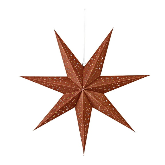 Selrti Christmas 3D Paper Star Lantern 7 Point Hollow Paper Star Lampshade Hanging Decoration for Christmas New Year Wedding Party Holiday Birthday