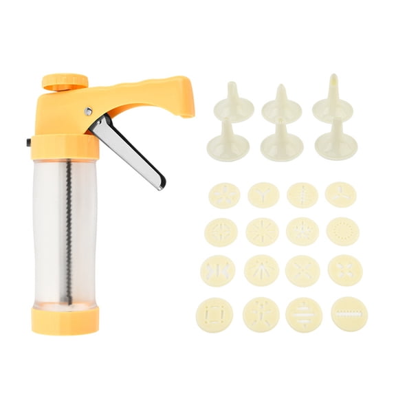 Selrti Cookie Press with 16 Discs 6 Decorating Tips Home DIY Cookie Maker Machine Cake Icing Tools Kit Kitchen Baking Supplies
