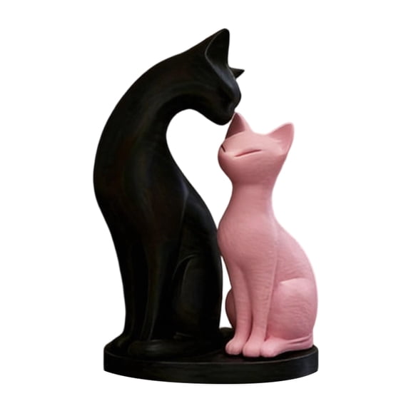 Selrti Detachable Cat Couple Sculpture, 3D Printed Elegant Couple Cat Figurine, Romantic Ornament for Home, Living Room and Office Desk Decor