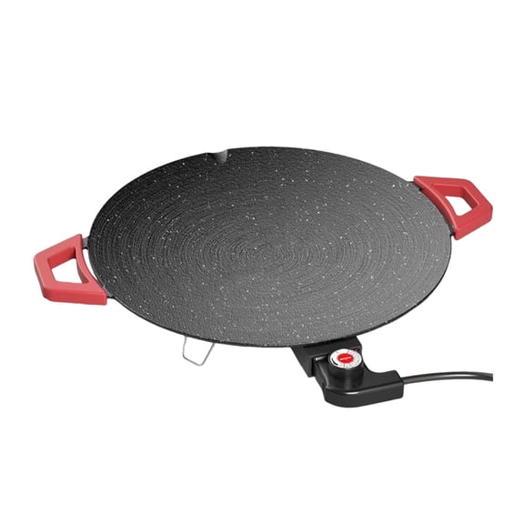 Selrti Electric Griddle, Smoke-Free Indoor Cooking Nonstick Round Baking Pan with Adjustable Temperature Control, Vegetable Grilling Pan