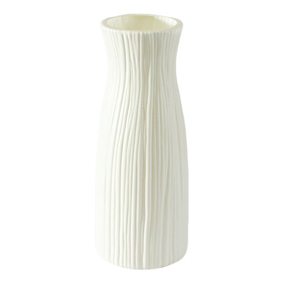 Selrti Imitation Ceramic Plastic Vase Budget-friendly Decorative Plastic White Vase Flower Arrangement Decoration