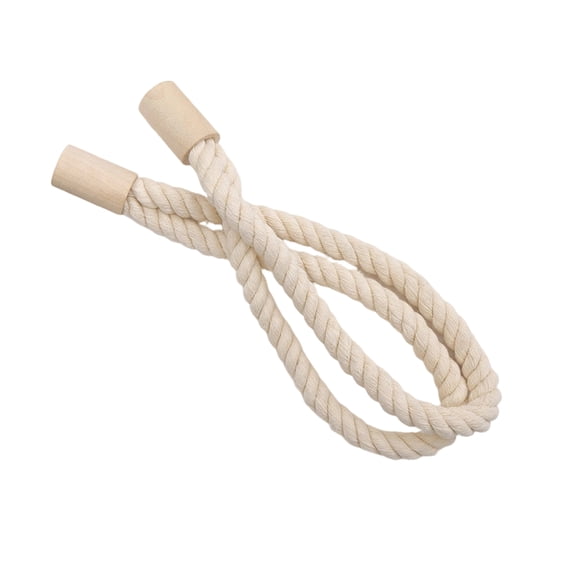 Selrti Magnetic Curtain Tieback, Cotton Linen Rope Curtain Holdback with Wood Buckle for Drapes, Decorative Tie Backs for Bedroom, Boho Room, Nursery and Farmhouse Decor