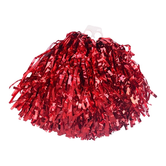 Selrti Metallic Foil Cheerleader Pompoms Cheer Poms with Handle Cheerleading Costume Accessory for Team Spirit Sports Dance Party Cheering