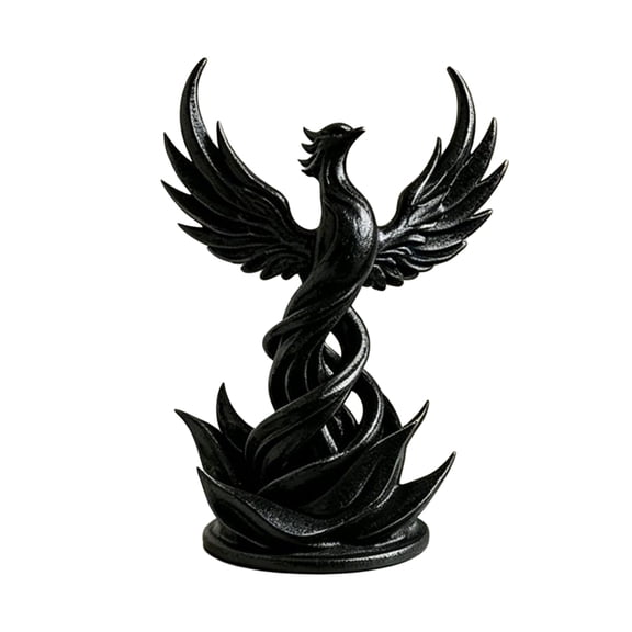 Selrti Phoenix Rising Sculpture, 3D Printed Phoenix Bird Figurine, Mythical Creature Decoration with Wings for Desk, Study Room and Office Decor