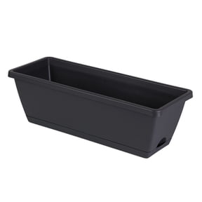 Selrti Rectangular Planter, Large Plant Pot with Drainage Holes, Long Planter Box with Saucer for Windowsill, Vegetables