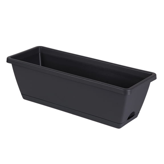 Selrti Rectangular Planter, Large Plant Pot with Drainage Holes, Long Planter Box with Saucer for Windowsill, Vegetables