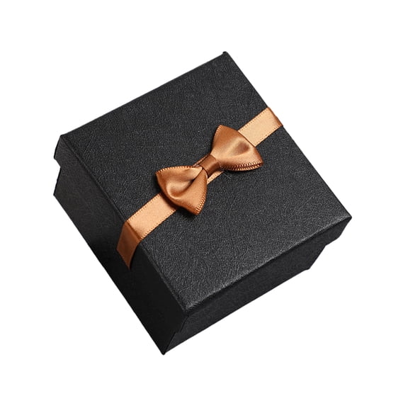 Selrti Ribbon Bow Gift Box with Cushion Valentine's Day Bridesmaid Wedding Birthday Present Wrapping Box with Lid Portable Jewelry Packaging Box