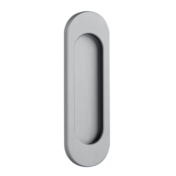Selrti Self-Stick Oval Sliding Door Pull, Aluminium Alloy Instant Stick-On Door Handle for Sliding Barn Doors, Windows, Cabinets, Hidden Recessed Pull Handle