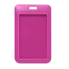 Selrti Sliding Badge Holder Vertical Hard Plastic Case Clear Card Protector Pouch for Office School ID Credit Cards Proximity Key Cards Driver's Licenses Passes