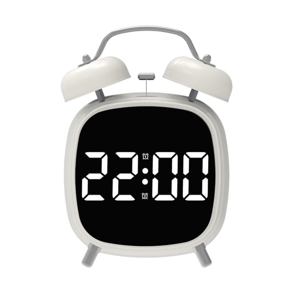 Selrti Small Digital Alarm Clock with LED Display Large Screen Snooze Function Adjustable Battery Powered Desk Clock