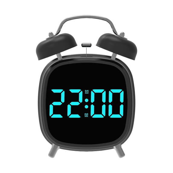 Selrti Small Digital Alarm Clock with LED Display Large Screen Snooze Function Adjustable Battery Powered Desk Clock