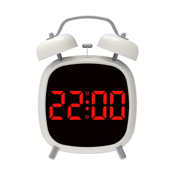 Selrti Small Digital Alarm Clock with LED Display Large Screen Snooze Function Adjustable Battery Powered Desk Clock