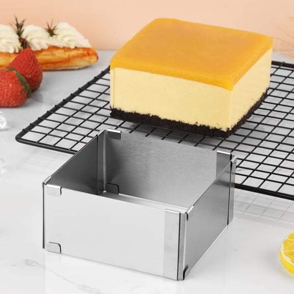 Selrti Stainless Steel Cake Baking Pan, Durable Nonstick Square Cake Tin, Easy Release Reusable Mold, for Home Baking Supplies