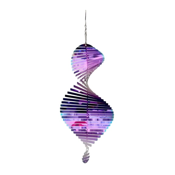 Selrti Stainless Steel Spiral Wind Spinner, Hanging Reflective Wind Spinner with Hook, 3D Wind Spinner for Indoor Outdoor Garden Yard