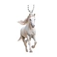 thumbnail image 1 of Selrti White Horse Christmas Ornaments 2D Flat Acrylic Running Horse Car Rear View Mirror Charm Auto Hanging Pendant for Holiday Home Tree Decor, 1 of 8