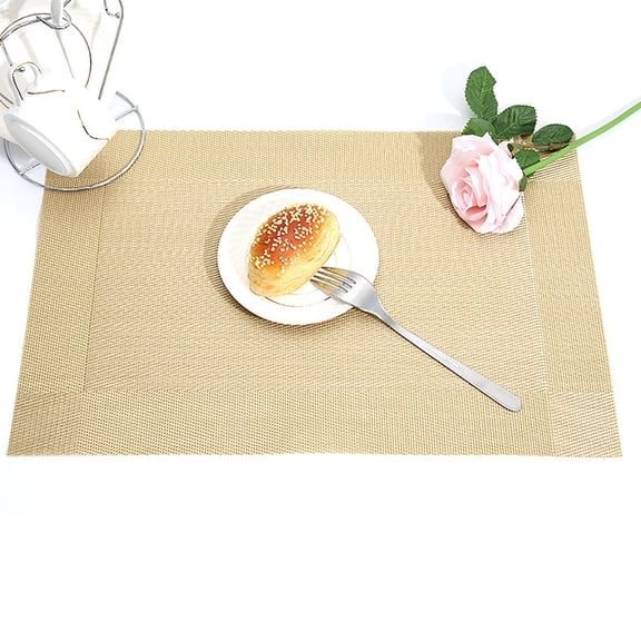 Selrti Woven Vinyl Placemat Heat-Resistant PVC Placemat Non-Slip Washable Table Mat Protects Table from Burns Stains Dining Mats for Home Restaurant Bar