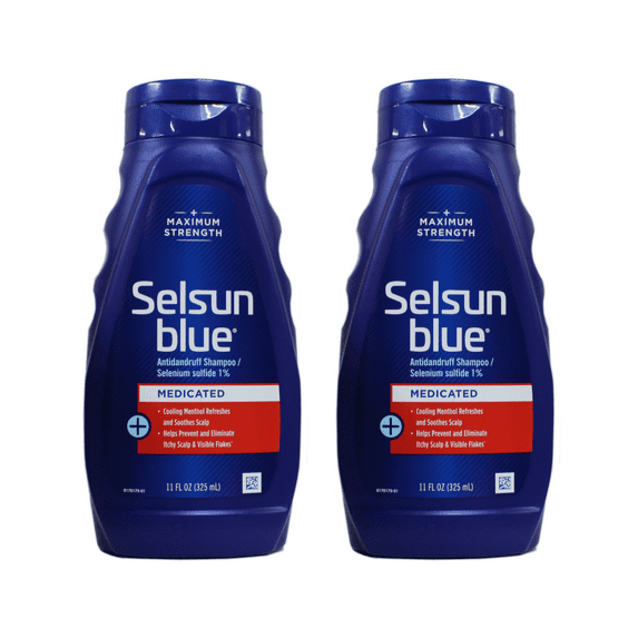 Selsun Blue Dandruff Shampoo Medicated 11 oz (Pack of 2)