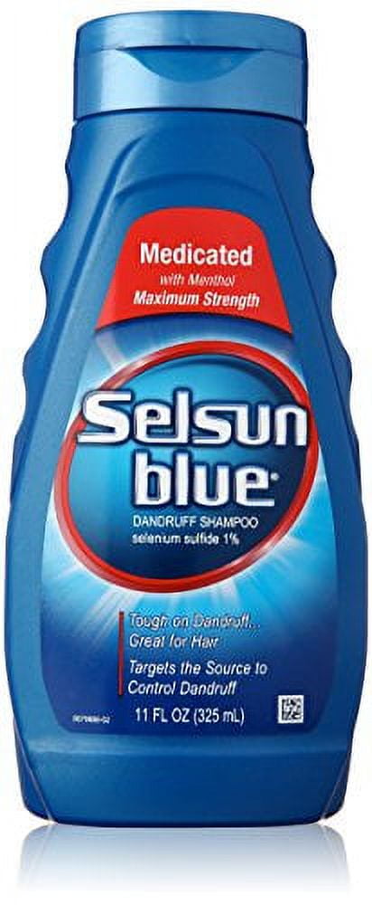 Selsun Blue Medicated Maximum Strength Dandruff Shampoo, 11 Ounce (Pack of 4)