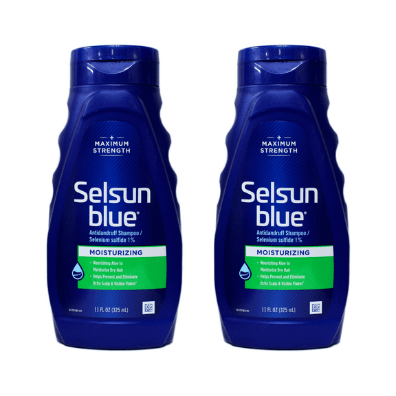 Selsun Blue Moisturizing with Aloe Dandruff Shampoo 11 oz (Pack of 2)