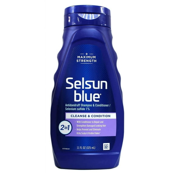 Selsun Blue Shampoo Dandruff Cleanse & Condition 2-In-1 11oz (Pack of 2)