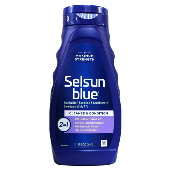 Selsun Blue Shampoo Dandruff Cleanse & Condition 2-In-1 11oz (Pack of 2)
