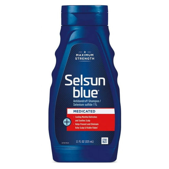 Selsun Blue Shampoo Dandruff Medicated 11oz (Pack of 3)