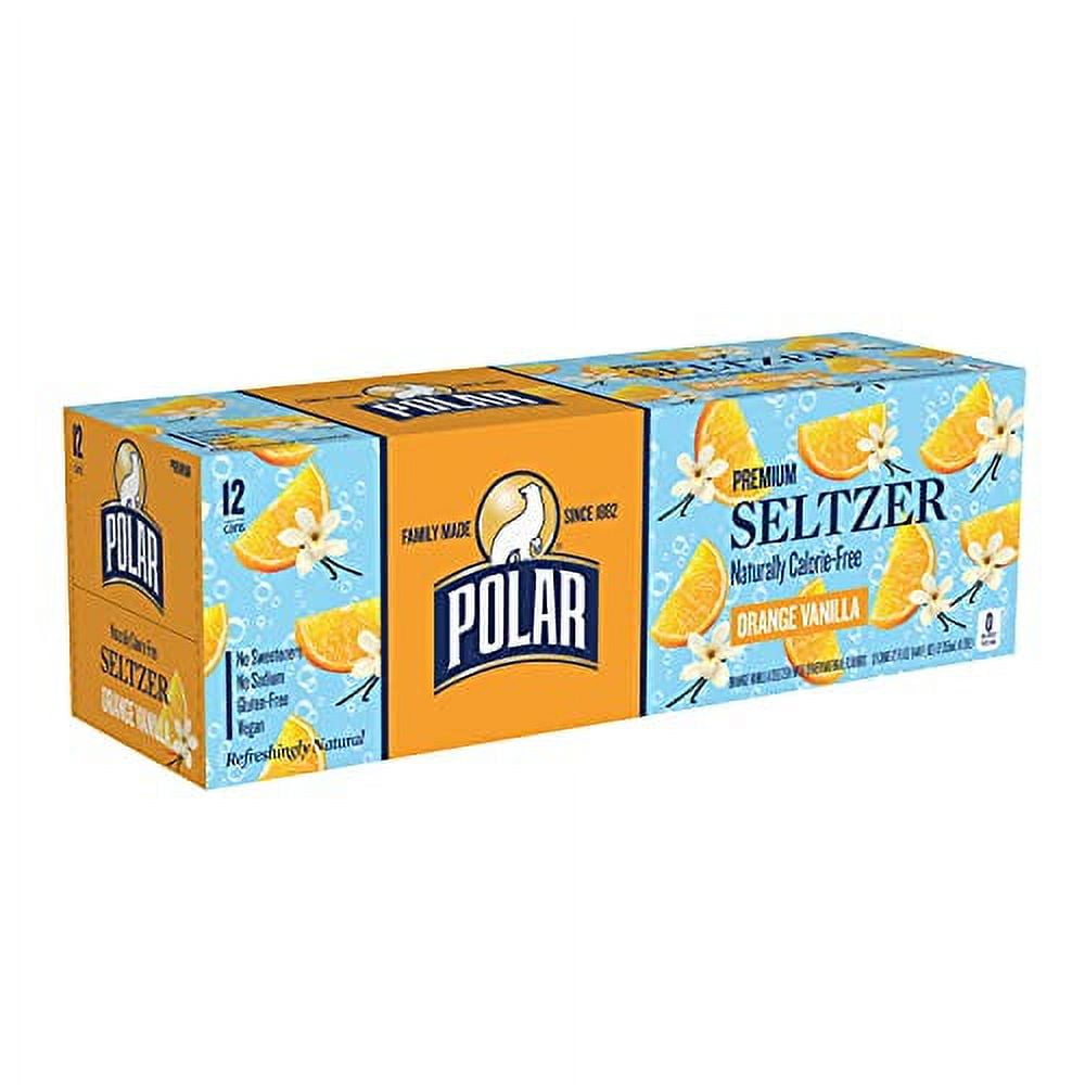 Seltzer Water Orange Vanilla, 12 Fl Oz Cans, 12 Pack