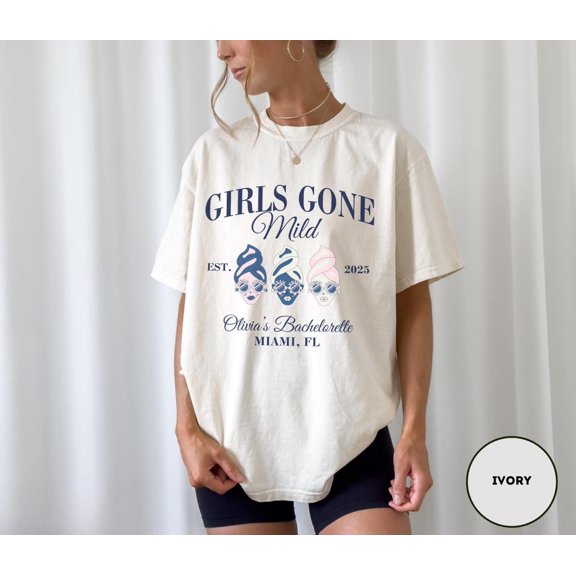 Velto Bachelorette Pajama Party Graphic T-Shirt Girls Gone Mild Sleepover Spa Bride Gift Style, Full Size S-5XL
