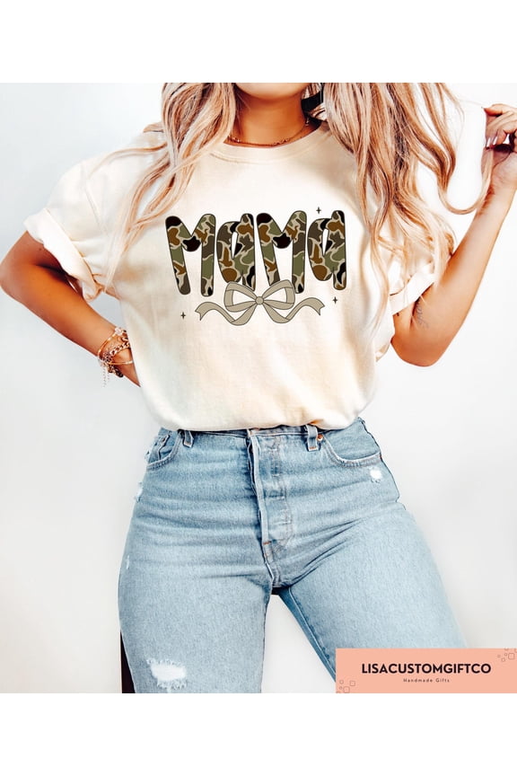 Selvi Camouflage Mama Graphic T-Shirt Duck Hunting Camo Mother’s Day Gift Style, Full size S-5XL