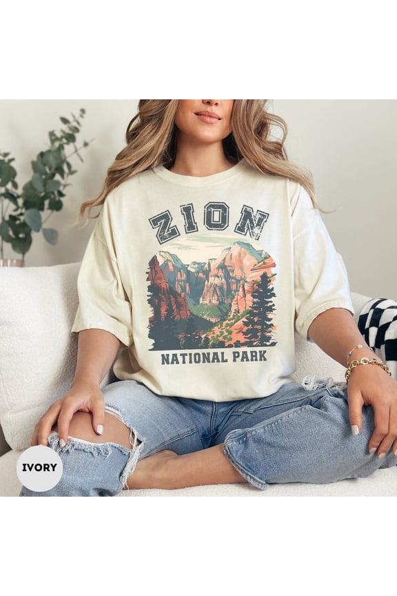 Selvi Zion National Park T-Shirt Vintage Utah Travel Tee for Adventure Lovers, Full size S-5XL