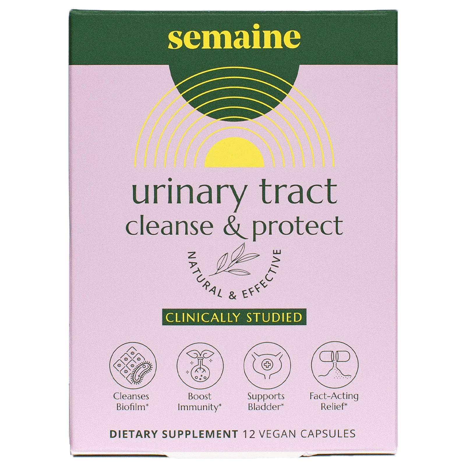 Semaine Urinary Tract Cleanse & Protect 12 Ct.  UTI Relief & Immunity Boost  Cranberry & Hibiscus