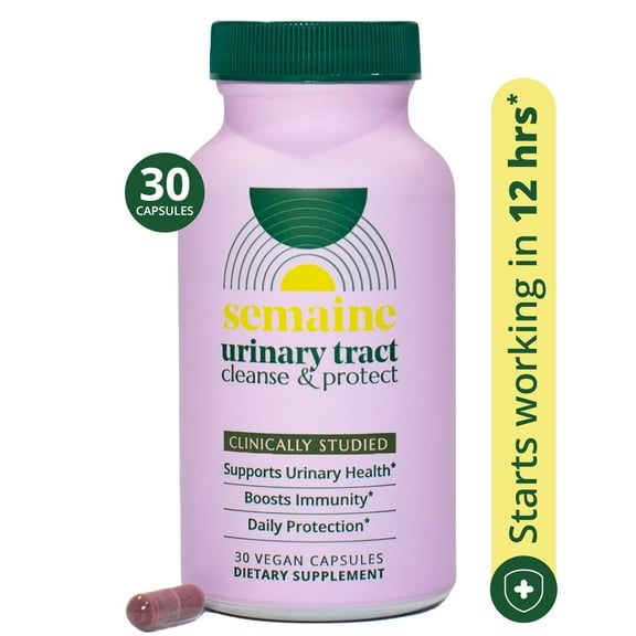 Semaine Urinary Tract Cleanse & Protect 30 Ct. – UTI Relief & Immunity Boost – Cranberry & Hibiscus