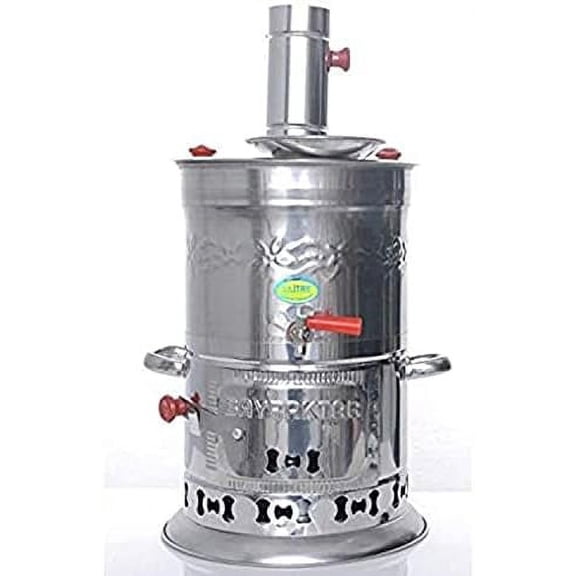 Semaver Stainless Steel Chrome Turkish Tea Kettle Samovar Camping Heater Boiler$$Home Decor, Kitchen, & Other