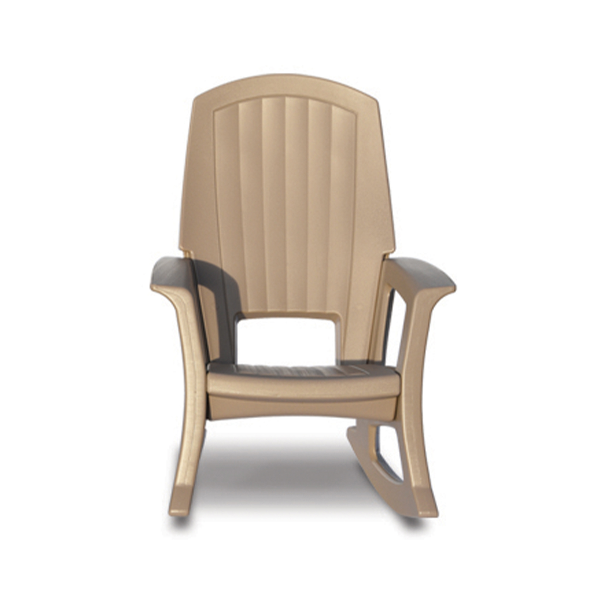 Semco Plastics Rockaway Heavy Duty Resin Outdoor Rocking Chair All-Weather Porch Rocker, Taupe - image 1 of 11
