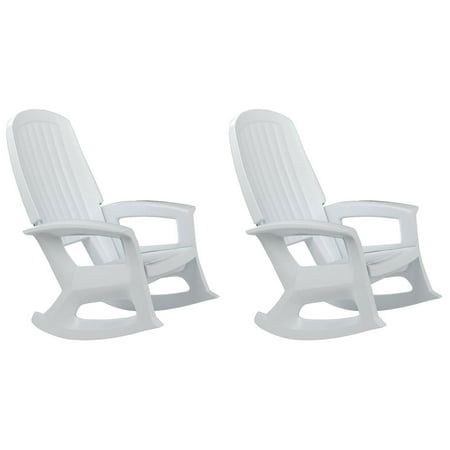 Semco Rockaway All-Weather Porch Rocking Chair for Patio, White (3 Pack)