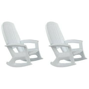 Semco Rockaway All-Weather Porch Rocking Chair for Patio, White 3 Pack