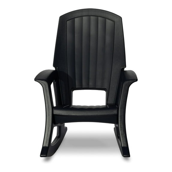 Semco Rockaway Heavy Duty All-Weather Outdoor Patio or Deck Rocking Chair, Black