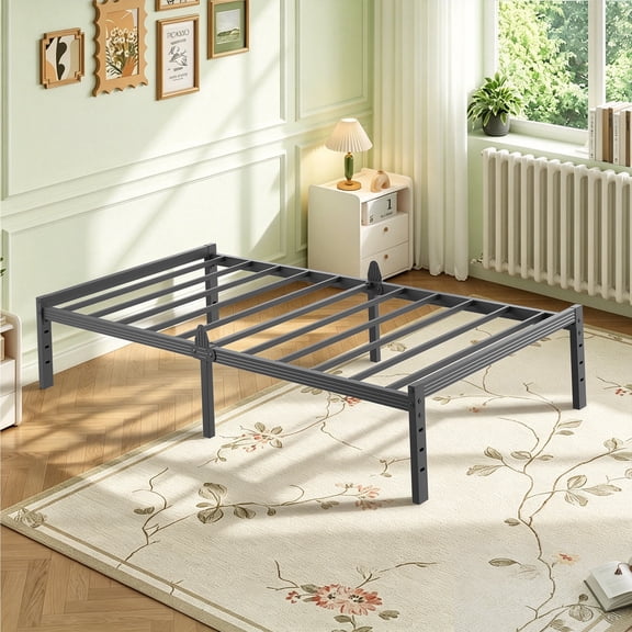 Siblance 12 inch Twin XL Metal Platform Bed Frame, Heavy Duty, No Box Spring, Noise Free, Easy Assembly, Black