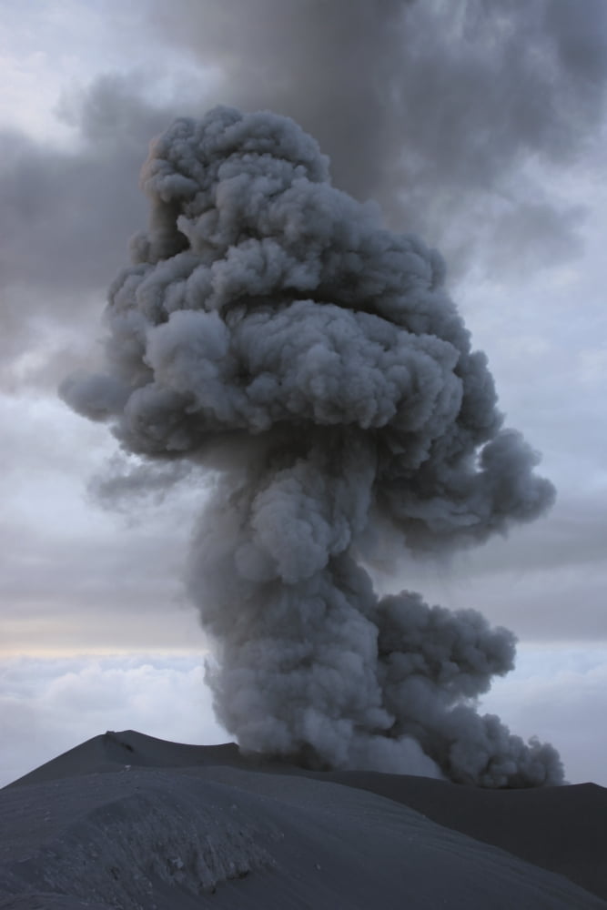 Semeru eruption Java Island Indonesia Canvas Art - Martin RietzeStocktrek Images (23 x 34)