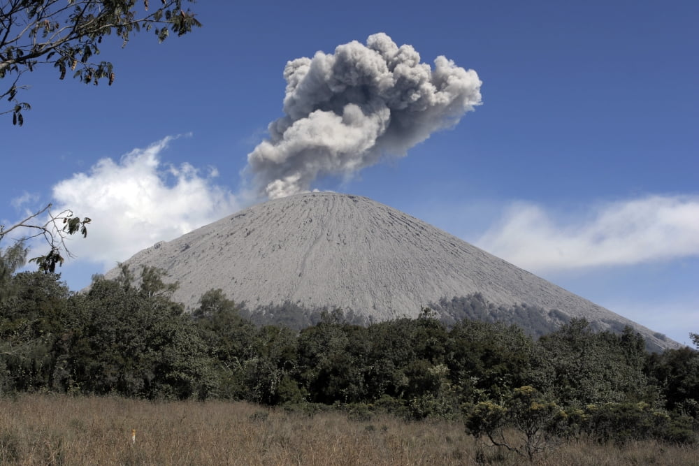 Semeru eruption Java Island Indonesia Canvas Art - Martin RietzeStocktrek Images (34 x 23)