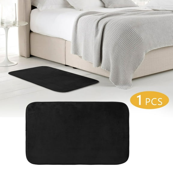 Semfri 1 Pcs Ultra Absorbent Rug 20 x 32 inch Memory Foam Mat Area and Bathroom Mat for Bedroom Living Room Floor Home Decor Black