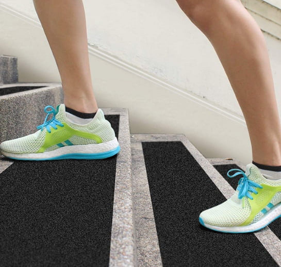 Semfri 10 Pcs Black PreCut Stair Treads 6 x 30 inch Stair Grips Tape