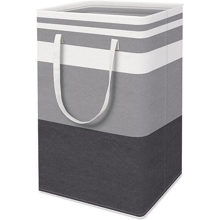Semfri 1Pack Large Laundry Basket 75L Each Waterproof Freestanding Laundry Hamper Collapsible Tall Clothes Hamper with Extended Handles for Clothes Toys in the Dorm and Family-Gradient Grey