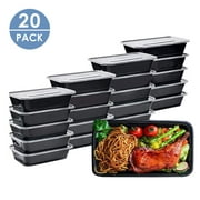 Semfri 20-Pack Meal Prep Containers 26 OZ Microwavable Reusable Food Containers with Lids for Food Prepping Disposable Lunch Boxes BPA Free Plastic Food Boxes Stackable Freezer Healthy