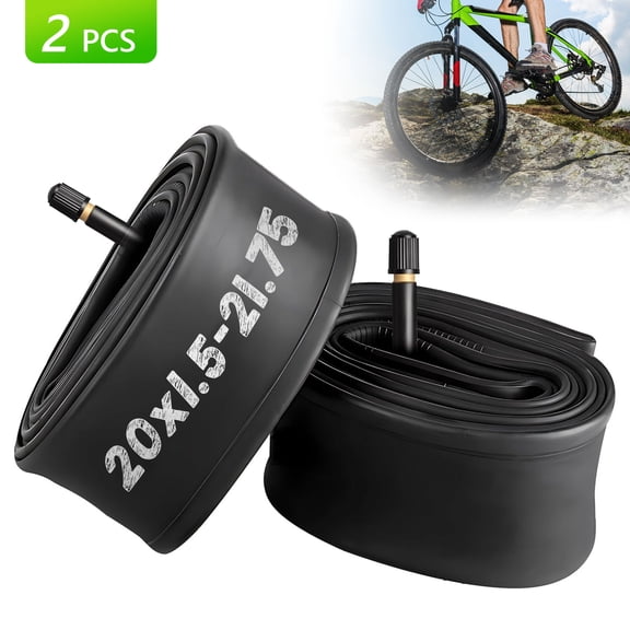 Semfri 2Pack 20inch Wear-Resistant Bicycle Inner Tube (20x1.5/1.75), 33mm AV Schrader Valve for Mountain/Road/Folding Bikes