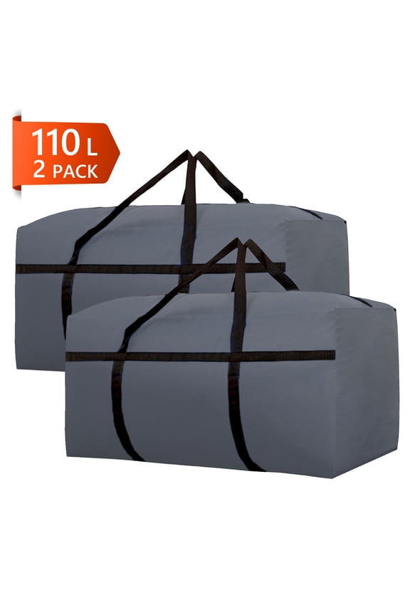 2pack Extra Large Moving Bag 110L Travel Luggage Bag Foldable Waterproof Storage Bag Double Zipper and Strong Handle Moving Available Gray